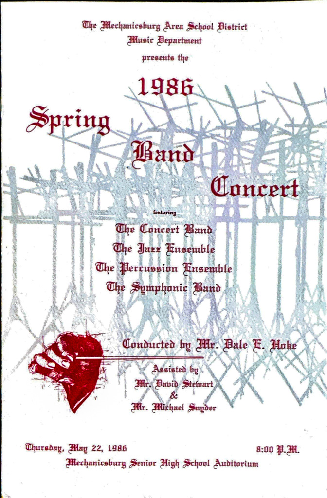 Mechanicsburg High School Jazz Ensemble, Spring Concert, 5/22/1986